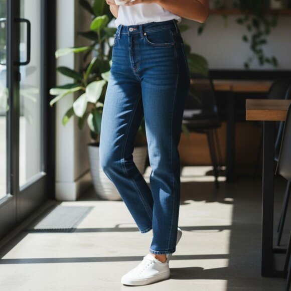 Lee Riders Vintage Retro Super High Rise Pleated Front Mom Tapered Leg Jeans - Picture 1 of 5